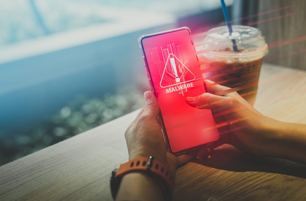illustration of malware on phone