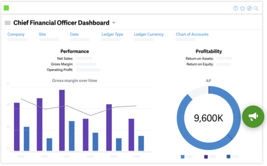 CFO Dashboard Sage X3 ERP