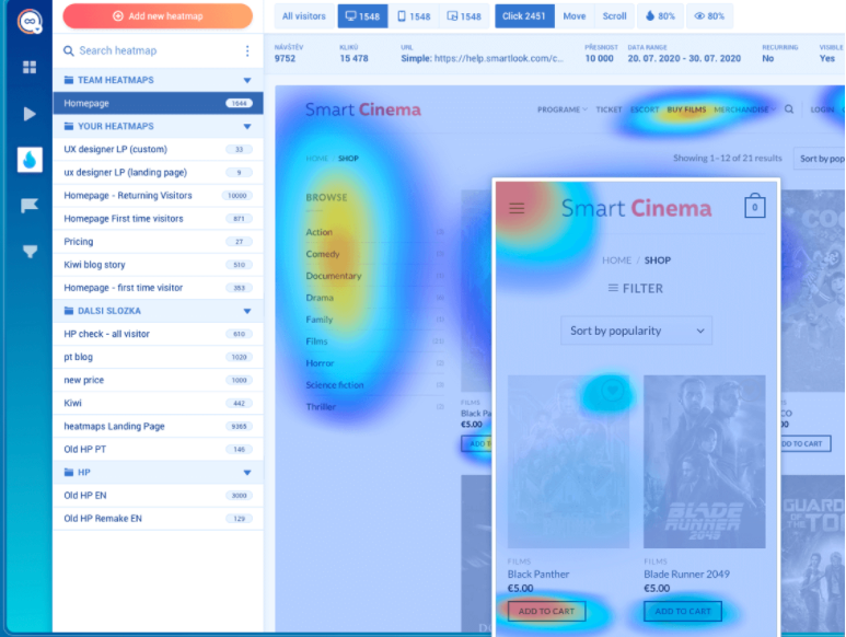 Smartlook heatmap