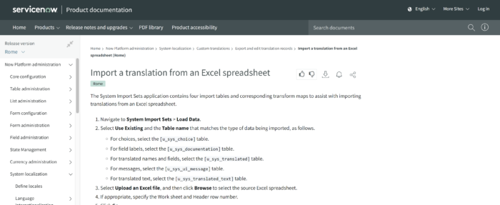 ServiceNow Excel Import Example